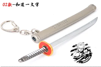 A ação de UMA PEÇA Espadas de Zoro Chaveiro Pingente Conjunto de 15CM de Anime Armas Chaveiro OnePiece Atacado Presente em caixa de Metal Brinquedos de Uma Peça