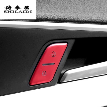 Estilo carro Para Audi A4 B9 A5 Q3 Q5L A6 C8 Porta de Comutador Unlock Botões de decoração de Cobre Adesivos Guarnição de Interiores auto Acessórios