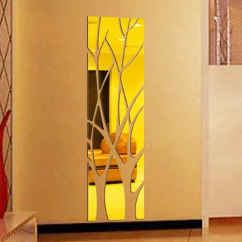 Moderno Estilo do Espelho Removível Decalque de Arte Mural Adesivo de Parede da Sala de Casa DIY Decoração Adesivo de Parede de Quarto de Crianças, Decoração da Casa 918