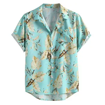 Funky Deixa Camisa Havaiana Homens 2020 Verão Novas Camisas Casuais Manga Curta Mens Aloha Beach Férias Férias Camisa Camisa Homme