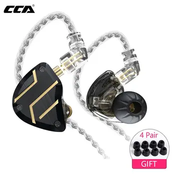 CCA C10 Pro 1DD+ 4 BA Unidade Híbrida de Fone de ouvido Em Ouvido Fone de ouvido hi-fi Dj Monito Execução Esportes Fone de ouvido com Cancelamento de Ruído Fones de ouvido