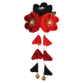 Kimono Hanfu Cabelo Decoração De Tecido Flor De Borla Acessório De Cabelo