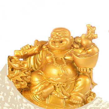 Rindo Estátua de Buda Chinês Feng Shui Dinheiro Buda Maitreya Escultura de Figuras de Ornamentos de Presente Para a Decoração Home QDD9848