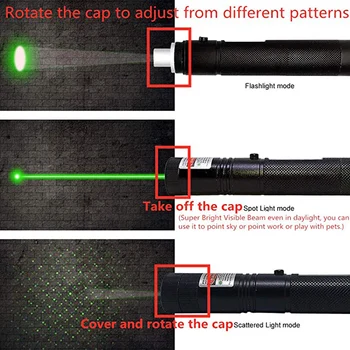 Verde Ponteiro Laser De Alta Potência De Fogo Militares Queima De Luz Vermelha Visível Feixe Poderoso Acessórios De Caça Para O Brinquedo Do Gato Caneta Laser