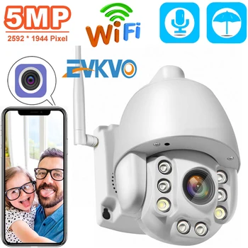 EVKVO Wifi do IP de PTZ Câmera de 5MP 5X Opcional Zoom Duas Vias de Áudio sem Fio da Câmera PTZ ao ar livre 60m IR de Vídeo Câmera do CCTV da Segurança Home