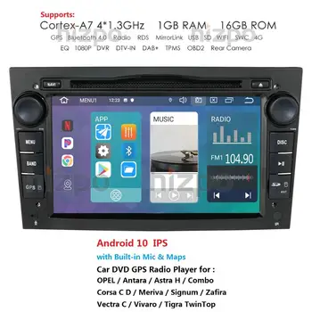 Para a opel, Vauxhall Astra H G J Vectra Antara Zafira Corsa Android 10 7 Polegadas 2 DIN som do Carro GPS de Navegação com a BT, WIFI RDS SWC