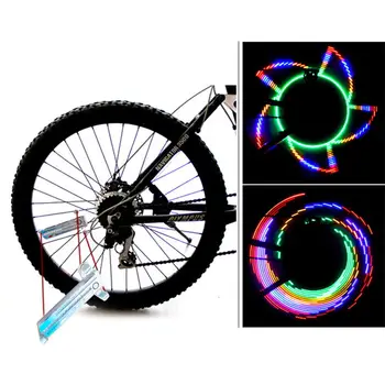 Impermeável Falou de Luz 16 LED Luzes de Bicicleta Bicicleta Bicicleta de Roda Sinal de Luz Colorida de Bicicleta andar de Bicicleta Roda de Raios de Luzes