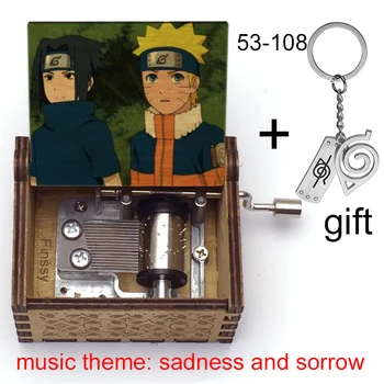 Anime Naruto Furão Kakashi Impressão De Madeira Da Mão Caixa De Música Música-Tema De Tristeza E Pesar Os Fãs De Artesanato De Aniversário, Presente De Natal