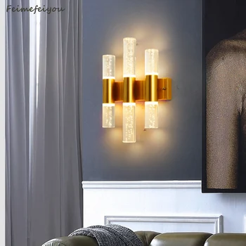 Nova Luz de luxo pós-moderna bolha de cristal da lâmpada de parede Simples, sala de estar, quarto de cabeceira lâmpada do corredor de TV de parede plano de fundo