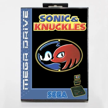 Sonic E Knuckles 16 Bits MD Cartão de Jogo Incluem a Caixa de Varejo Para o Sega Genesis & Mega Drive