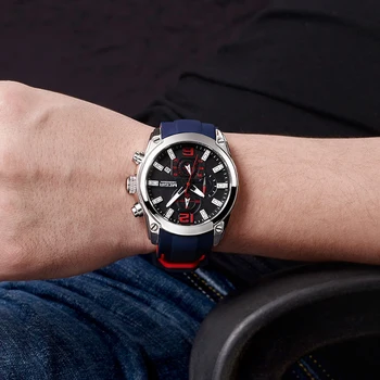 2019 o Transporte da Gota MEGIR Marca de Topo Homens Relógio Mecânico Automático de Moda de Luxo Aço Inoxidável Masculino Relógio Relógio Masculino