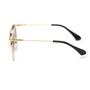 2020 Espelho do Ouro de Rosa, Óculos estilo olho de gato Mulheres Rodada Marca de Luxo Feminino de Óculos de Sol das Mulheres rave Moda retrô, Estilo Estrela Tons