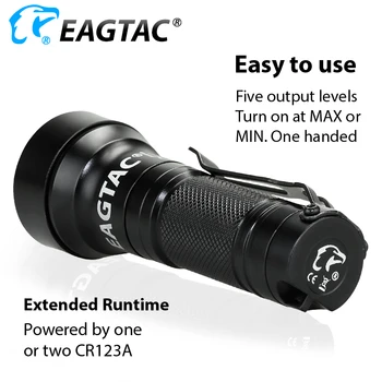 EAGTAC TX25C Ultra Compacto EDC Lanterna 1177 Lumens de Longa Distância CR123A Porcket Luz Interruptor de Clip Magnético Tailcap