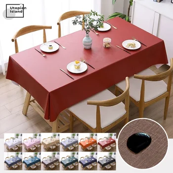 Mancha Toalha Impermeável de PVC Toalhas de mesa Para Mesa cor-de-Rosa Tabela de Capa de Oleado Para Mesa de Cozinha, Toalhas Retangulares
