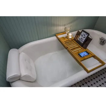 Atualização Banheira de Almofadas 3d Memória de Esponja de Nylon de Malha Pescoço, Cabeça de Volta Resto 360 Massagem, Spa, Almofadas, Acessórios de casa de Banho Casa de Presente
