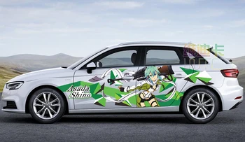 Anime Japonês ItashaCar Adesivos Pintura Do Carro Espada De Arte Online De Desenhos Animados De Corpo Decalques Asada Shino Auto Esporte De Corrida De Drift Adesivos