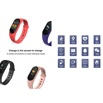 Novo M5 Smart Watch Homens Mulheres Bluetooth Relógio de Fitness Sport Tracker Chamada Smartwatch Reproduzir Música Bracelete Para o iPhone Android