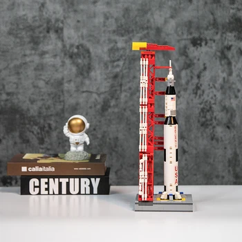 Novo Apollo Saturno V Do Espaço Exterior Do Modelo Transportadora Foguete De Brinquedo Com O Lançamento De Torre De Blocos De Construção Para Crianças, Adultos Brinquedos De Presente