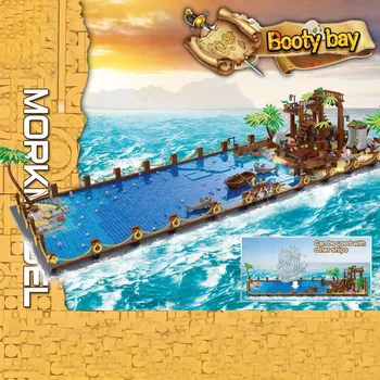 4083Pcs Piratas Booty Bay de Chapas de Partículas Pequenas DIY Bloco de Construção do Kit de Treinamento de Brinquedo Para as Crianças de Educação Brinquedos de Presente de Aniversário