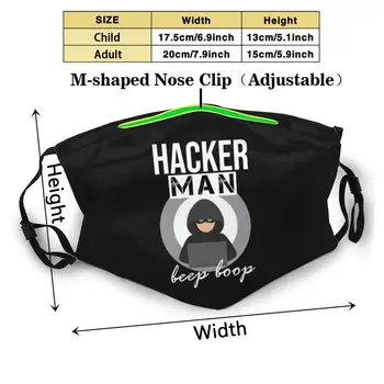Hackerman Beep Boop Reutilizáveis Rosto Com Uma Máscara Lavável Exterior Do Nariz, Boca Tampa De Moda Unissex Homens Mulheres Crianças Hacker Programador