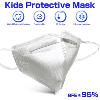 FFP2 KN95 Crianças Masque Criança Meninos Meninas rapazes raparigas Máscaras Anti-poeira, à prova de Vento Boca, para abafar Respirável Garoto Boca Máscara