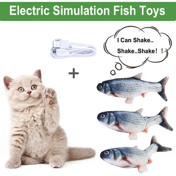 Eletrônico Brinquedo do Gato 3D Peixe Elétrico de Carregamento USB de Simulação de Peixe Brinquedos para Gatos de Estimação que joga o Brinquedo suprimentos juguetes para gatos