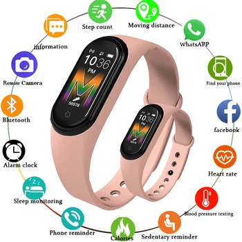 M5 Bluetooth smart relógio de pulseira de monitor da contagem da etapa de esportes essenciais inteligentes relógio bluetooth bracelete pulseira
