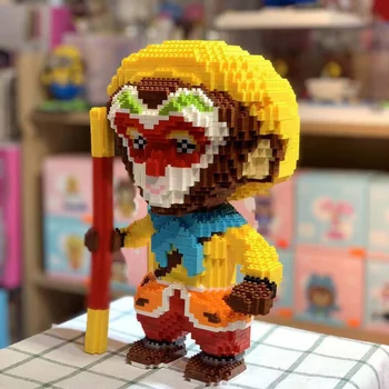 HC Viagem para o Oeste Macaco Rei Sol Super Herói Animal Modelo 3D Mini Blocos de Diamante Tijolos de Construção de Brinquedo para as Crianças sem Caixa