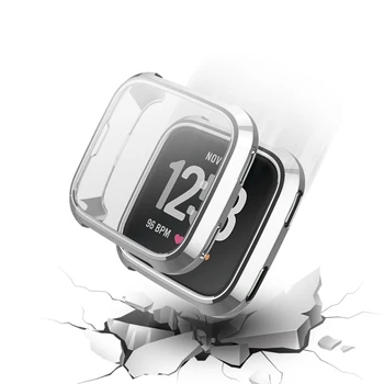 Capa Para fitbit versa/Versa 2/Versa lite cinta caso protetor de tela smart watch Acessórios ultra-fino do quadro de proteção de pára-choques
