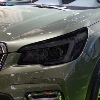 2 Pcs com o Farol do Carro do Filme Protetor de Farol de Restauração Preta Transparente TPU Adesivo Para Subaru Forester 2019 2020 Acessórios