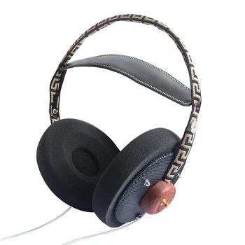OKCSC ZX1 Abrir Traseira hi-fi de Madeira Sobre a orelha-Auscultadores de 57mm Orador Abrir Monitor de Voz de Fone de ouvido de 3,5 mm Banhado a Prata Cabos