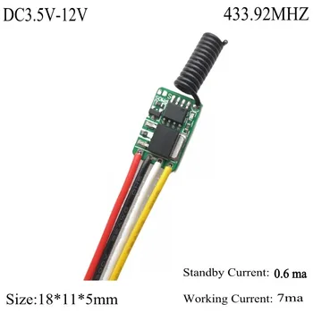 3,7 V Remoto Interruptor de Poupança de Energia de 0,6 ma Corrente de Espera Pequeno Interruptor de Controle Remoto 3.3 3.6 V V 4.2 V 5V 6V 433 poder remoto ligado desligado
