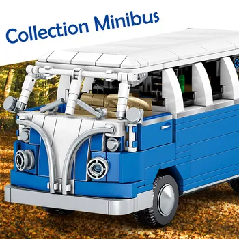 SEMBO Cidade de Técnica de Puxar de Volta o Clássico Ônibus Carro MOC Blocos de Construção Criador Mecânico de Caminhão Veículo Tijolos de Brinquedos Para Crianças Presentes