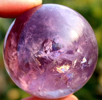 140g de 46mm Natural Ametista Cristal de Quartzo Bola Esfera de Cura