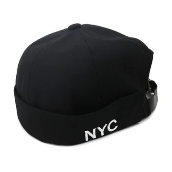 Outono e inverno rua nova carta NYC bordado senhorio chapéu de maré marca o hip-hop não abas do chapéu de Homens e Mulheres cúpula de melão de chapéu