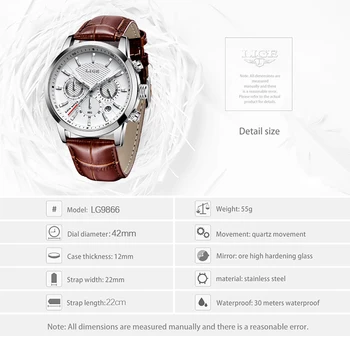 Relógios Mens 2020 LIGE Casual Leathe Quartzo Homens Relógio Marca de Topo Negócios de Luxo Relógio Masculino Esporte Impermeável Data, Cronógrafo