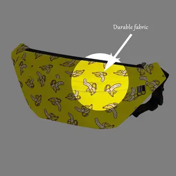 ELVISWORDS 2020 Moda Banana, Peito de Homem do saco Mulheres Casual, Esporte de saco da Cintura Bonito Abacate Imprimir Grandes Fanny Saco com Zíper Design da Marca