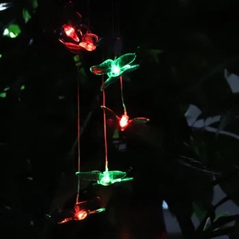 LED Cor Mudar de Vento Solar Chime Luz Pendurado Decorações para Casamento Natal Impermeável Exterior do Jardim Solar da Luz de Presentes