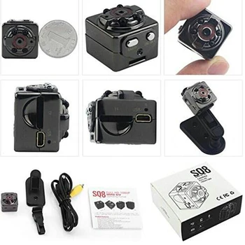 Dehyaton 1080P HD Mini Câmera de 12MP com Visão Noturna Infravermelho Babá Digital Micro Cam Sensor de Detecção de Movimento Camcordor Registro de Capacete