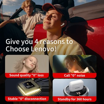 Original Lenovo LP1S Fones de ouvido sem Fio TWS Bluetooth Fone de ouvido Dual Estéreo de Fones de ouvido do Controle do Toque com Microfone para IOS/Android