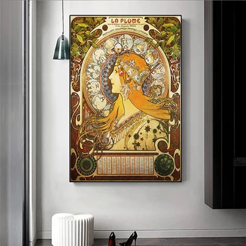 Alphonse Mucha Tela de Arte, Pôsteres e Impressões de Arte do Vintage Mulher Pinturas em Tela, na Parede Imagens de Arte para a Sala de