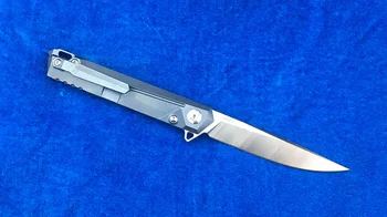 LEMIFSHE Flipper faca dobrável S35VN lâmina de titânio, punho da liga do acampamento ao ar livre de caça, de frutas faca EDC ferramenta