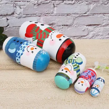 2020 Novo Boneco De Madeira Russas Matryoshka Boneca De 5 Camadas De Empilhamento De Brinquedo Artesanato Decoração