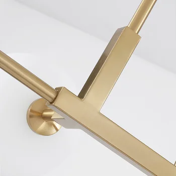 6 moderna da Luz de Bronze Ouro Pingente de Metal Leve E Branco do Leite Bola de Vidro G9 LED Lâmpada Suspensa Para Jantar Sala de estar