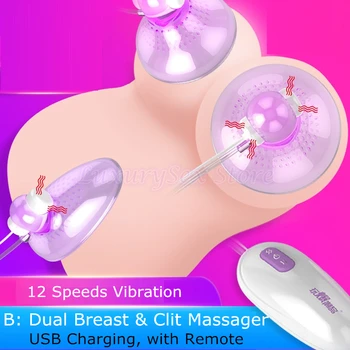 Poderoso Vácuo de Sucção da Mama Massageador Vibrador Brinquedos Sexuais para as Mulheres Mamilo Vagina, Clitóris Estimulação Elétrica Massager do Sexo