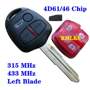 Novo 3 Botões de 434MHZ ID46 Chip Sem Carro de Controle Remoto chaveiro Para Mitsubishi Lancer EX Outlander Shogun Pajero Esquerda da Lâmina