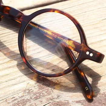 Acetato De Óculos De Armação Homens Mulheres Vintage Rodada Óculos Homem Óptica Miopia Prescrição De Óculos Com Armações Claras Eyeweat Oculos