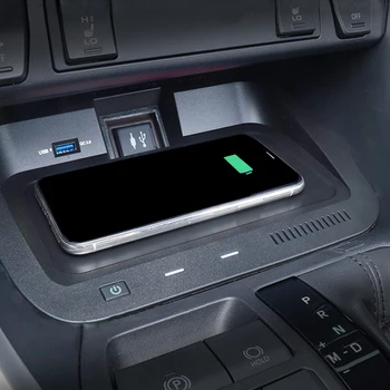 Para Toyota RAV4 RAV 4 2019 2020 10W carro QI sem fio do carregador do telefone sem fio suporte do console central de armazenamento de caixa de carga em placa