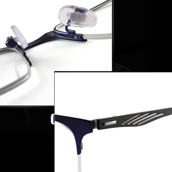 Ultraleve Liga de Titânio Homens de Negócios Óptico de Armações de Óculos , Semi Quadro de Mola de Metal Prescrição de Óculos de Miopia de Quadro