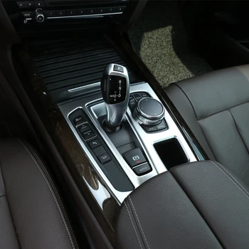 A prata Para o BMW X5 X6 F15 F16-2018 Plástico ABS Interior do Carro Molduras Centro da Shift de Engrenagem Tampa do Painel Moldura Guarnição